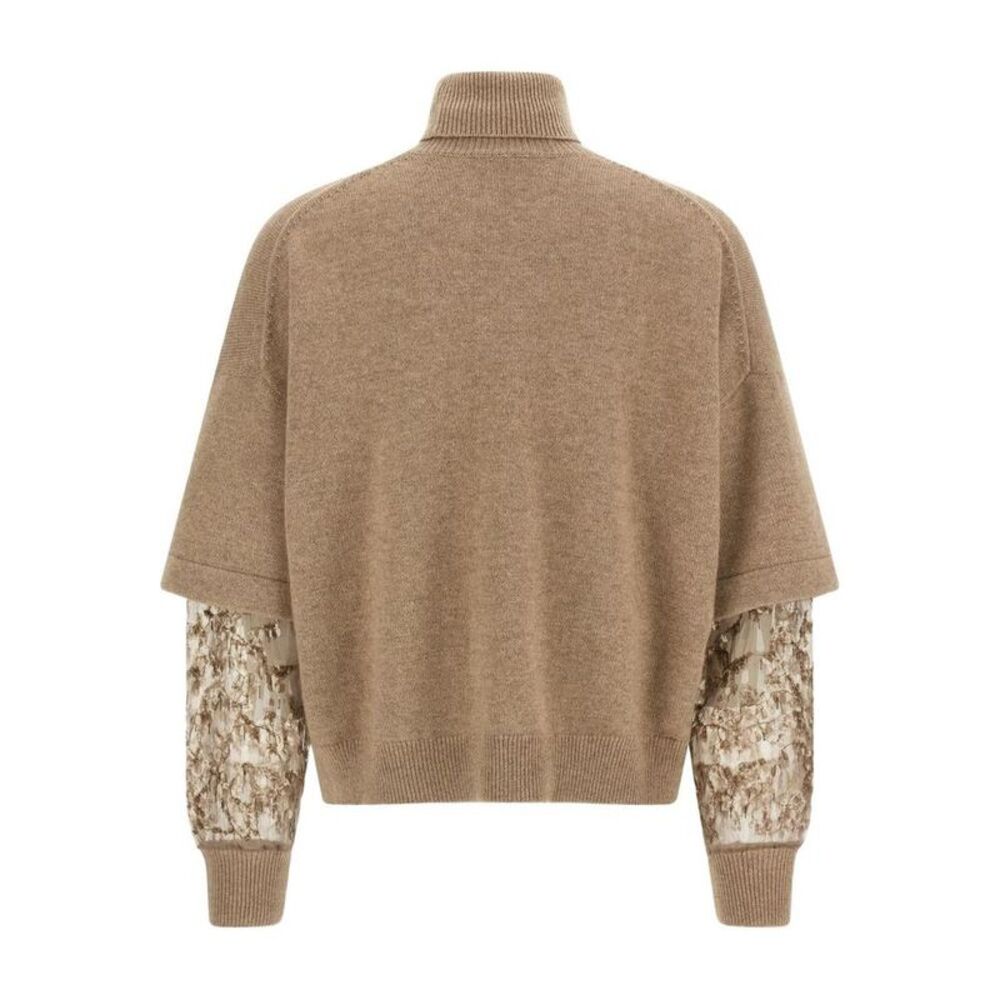 BRUNELLO CUCINELLI Women's Turtleneck Sweater with Embellished Sleeves Women - Picture 3 of 4